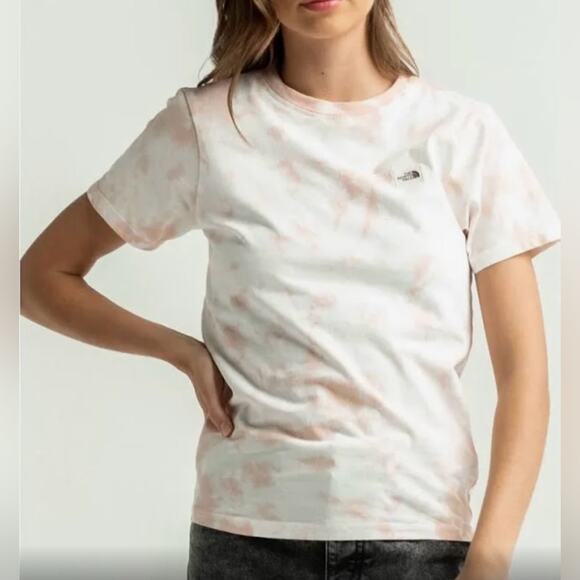 The North Face Tops - The North Face Women’s Tie Dye Pink and White Short Sleeve Top size XL